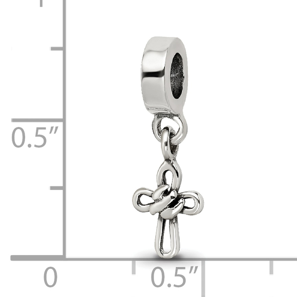 Sterling Silver Reflections Cross Dangle Bead - Picture 4 of 4